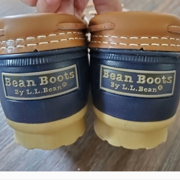 L.L Bean Navy Blue Tan Short Duck Boot 8 - Picture 4 of 8